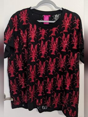 Queen Of Sparkles Crawfish Sequin Shirt XL
